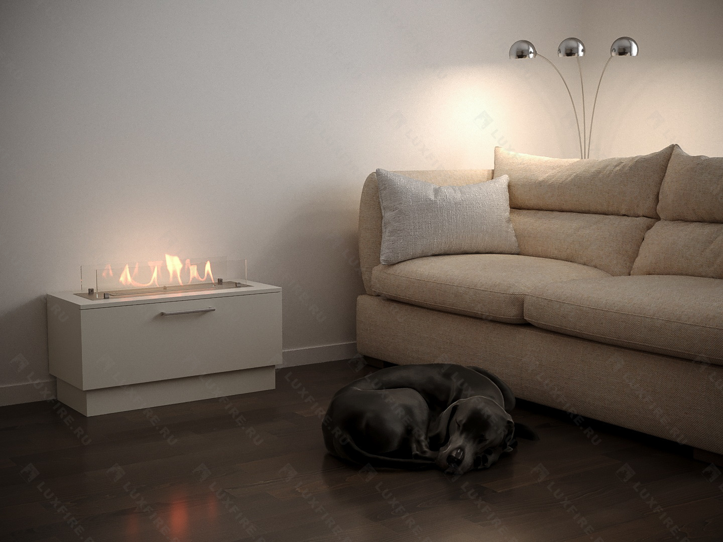 Тумба универсальная Lux Fire "Варвара" 800, белая, с биокамином 450 XS по цене 52 800 руб.