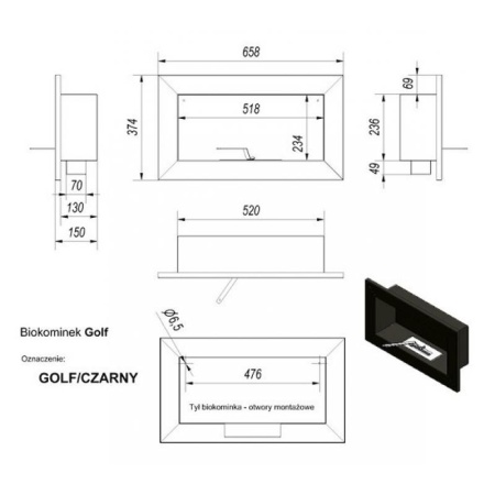 Биокамин Kratki GOLF стальной по цене 