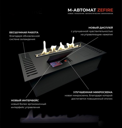 Автоматический биокамин ZeFire M 900 шлифованный по цене 243 000 руб.