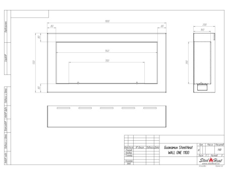 Биокамин SteelHeat WALL ONE 1100 черный, стекло, стемалит Биокамин SteelHeat WALL ONE 1100 черный, стекло, стемалит по цене 51 240 руб.