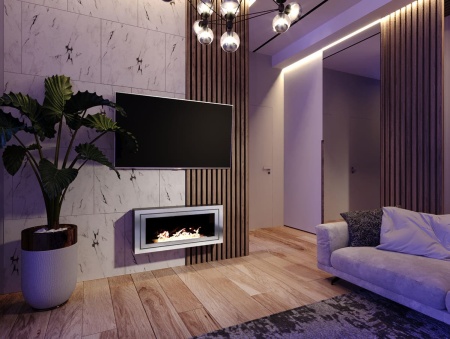 Биокамин "Русский огонь" Стенли 900N настенный с защитным стеклом по цене 40 228 руб.